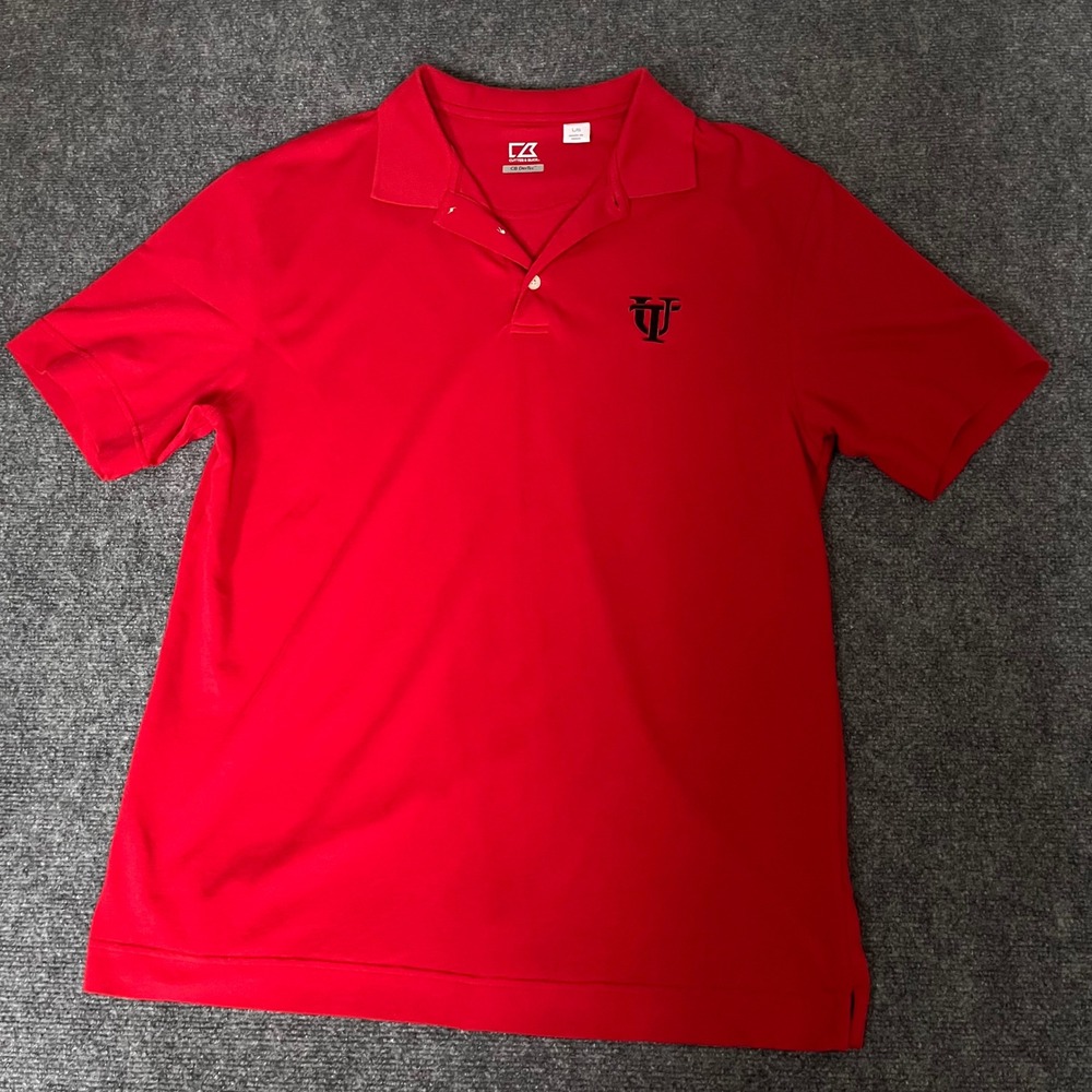 Cutter & Buck Mens University of Tampa Polo Shirt Red CB DryTec Large UT